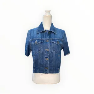 -CROP SHORT SLEEVE JEAN JACKET