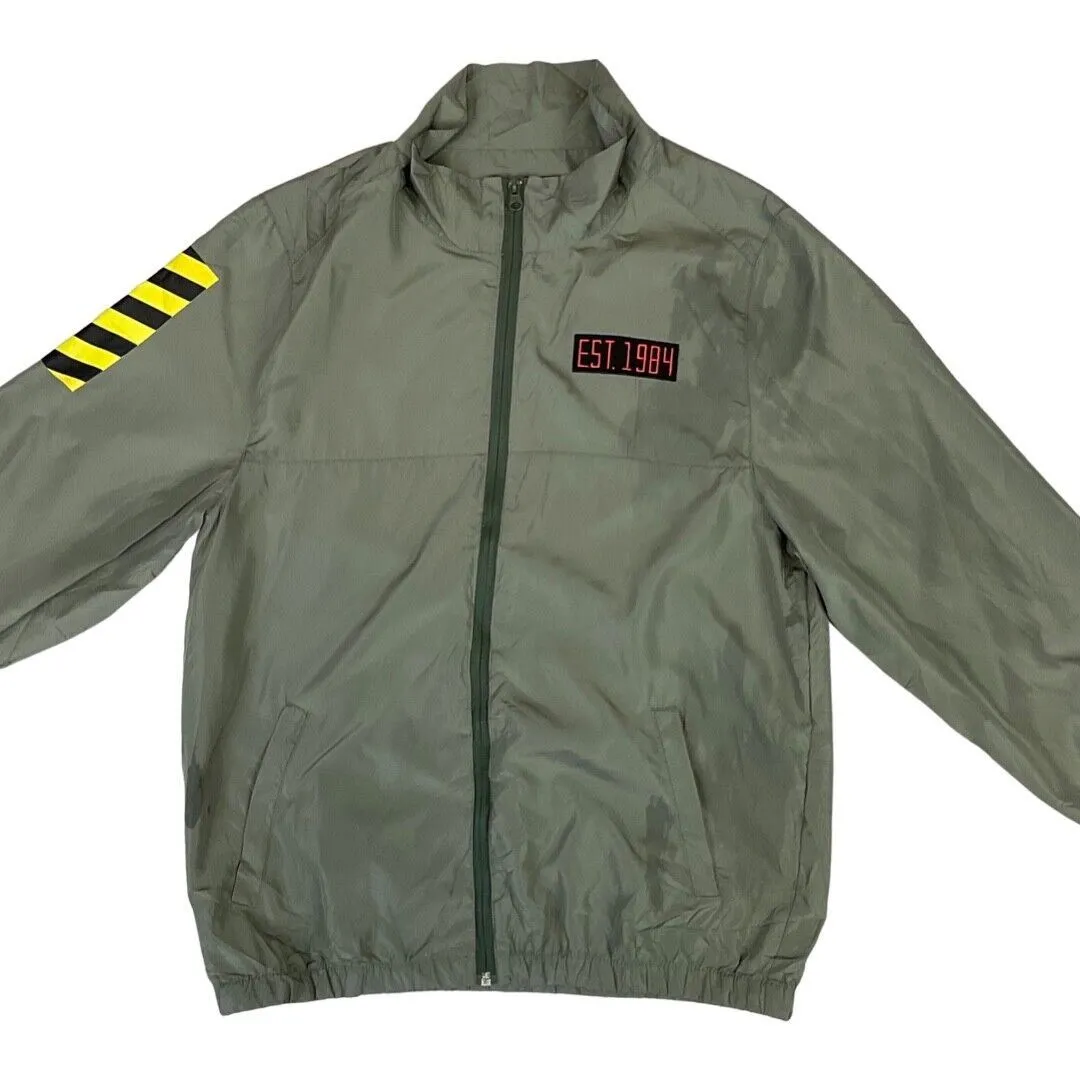 2017 Olive Green Ghostbusters Lootwear Exclusive Full Zip Windbreaker Medium