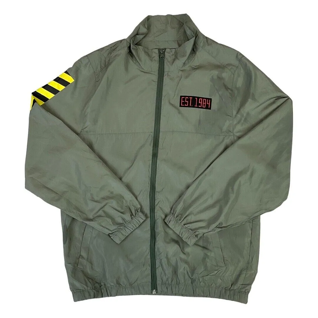 2017 Olive Green Ghostbusters Lootwear Exclusive Full Zip Windbreaker Medium
