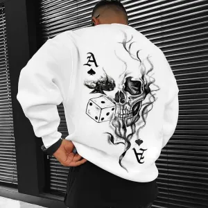 Ace Of Spades Print Casual Oversized Sweatshirt