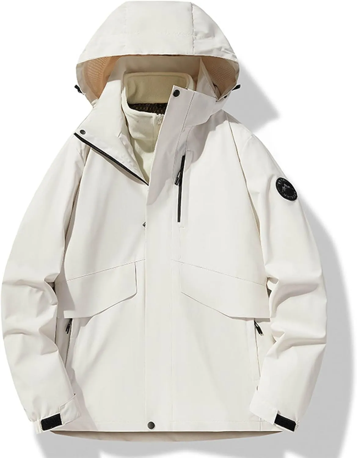 Akklian Women's Waterproof Outdoor Snowboard Breathable Ski Jacket Winter Warm Fleece Lined Windbreaker Zip Up Hooded Jacket