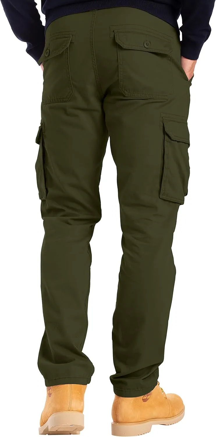 Alamo Mens Slim Fit Cargo Pants - 100% Cotton Heavy Duty Cargo Work Pants for Men