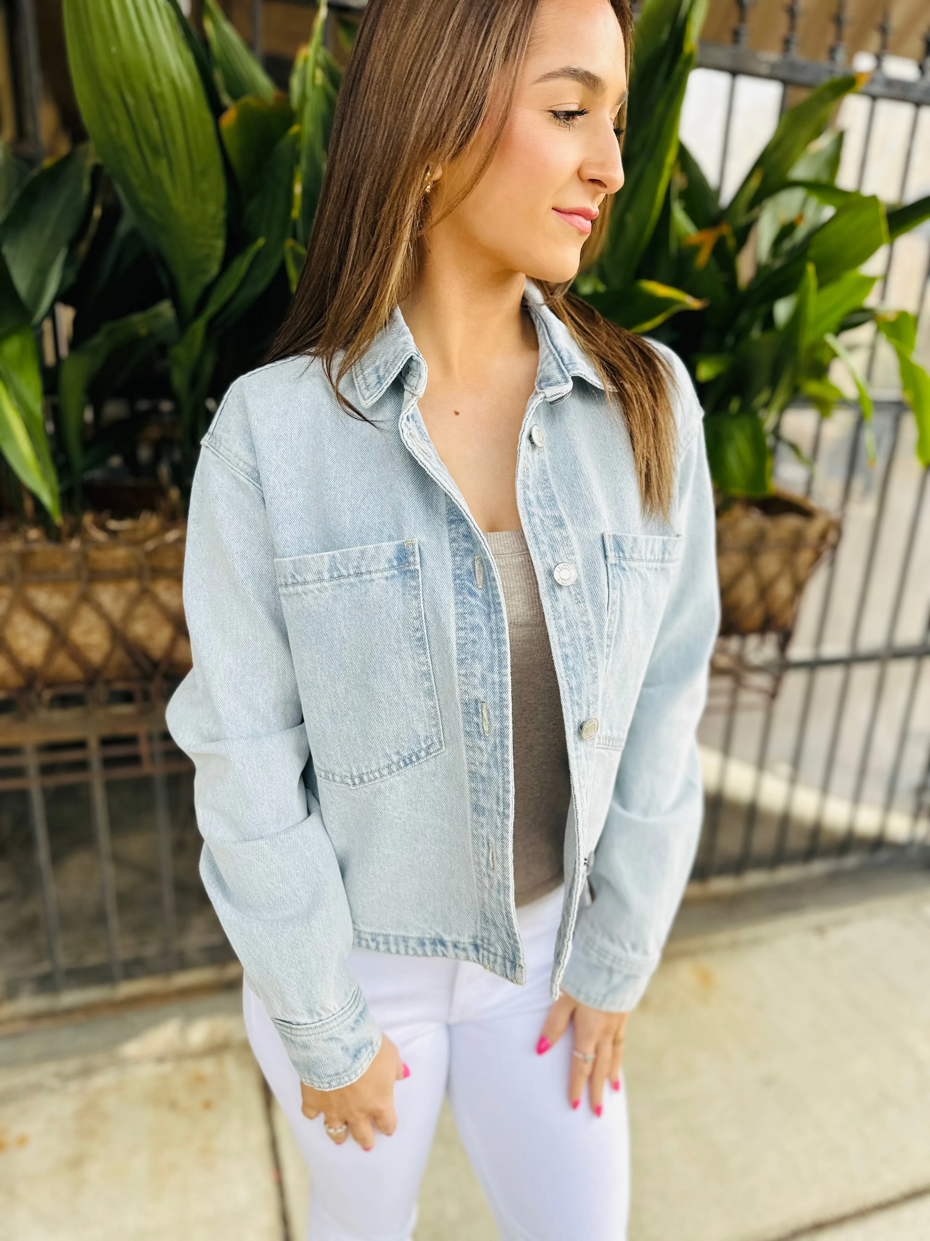 All Day Cropped Denim Jacket