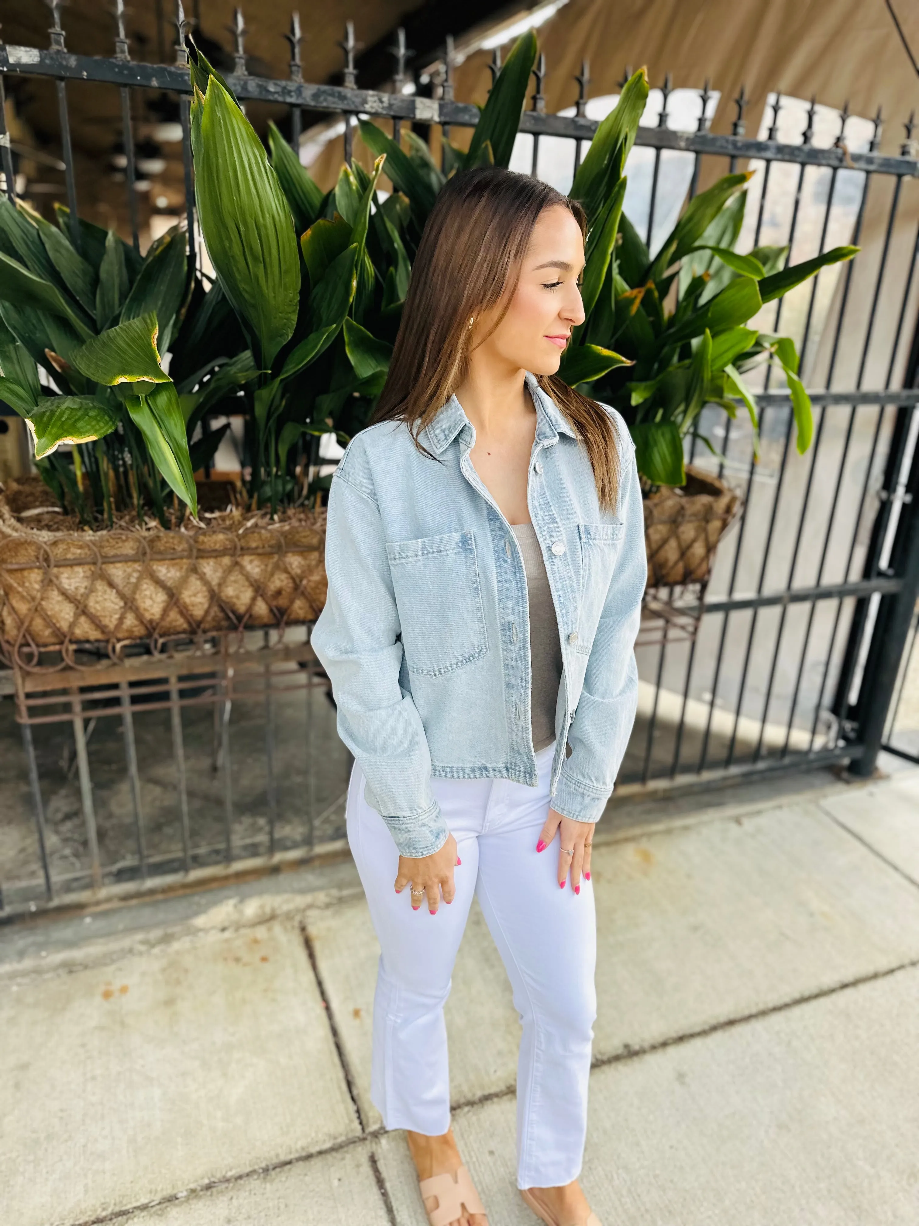 All Day Cropped Denim Jacket