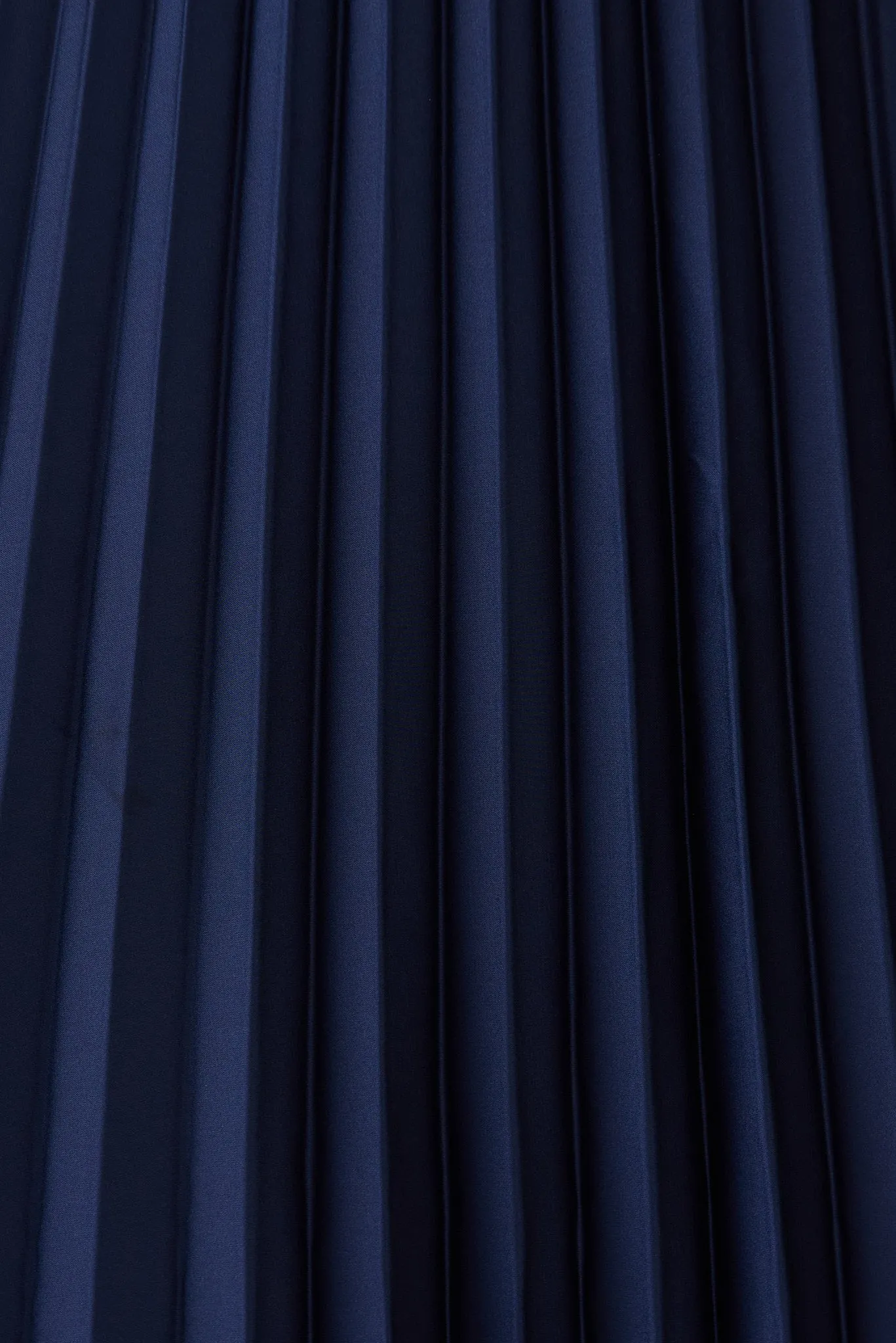 Allison Midi Pleat Skirt In Navy Satin