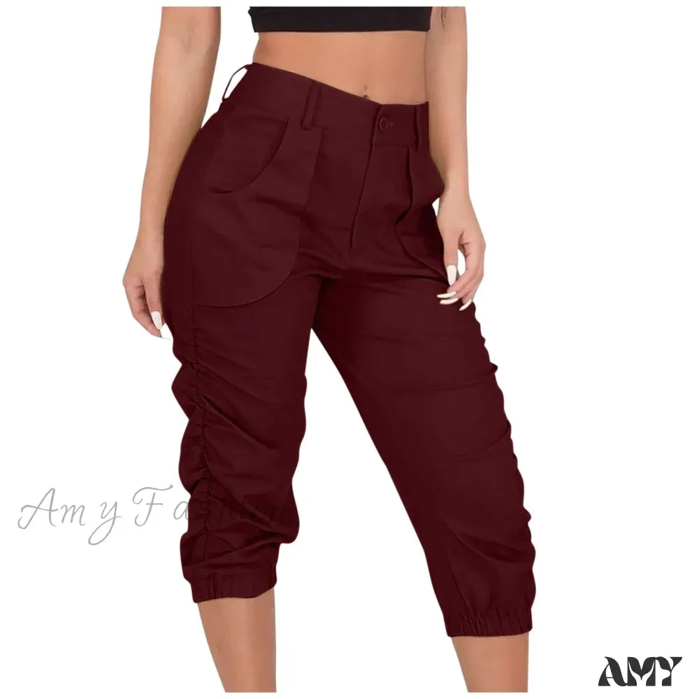 Amy Fashion - Relaxed-fit Cargo Capri Pant