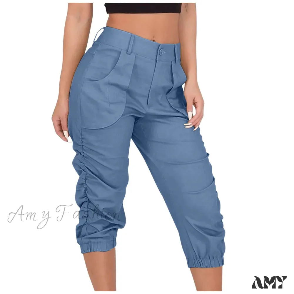 Amy Fashion - Relaxed-fit Cargo Capri Pant