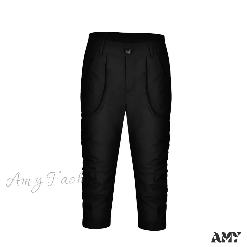 Amy Fashion - Relaxed-fit Cargo Capri Pant