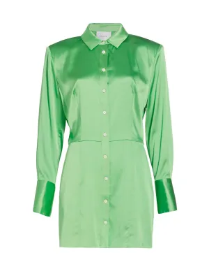 Bright Peridot Strong Shoulder Mini Dress