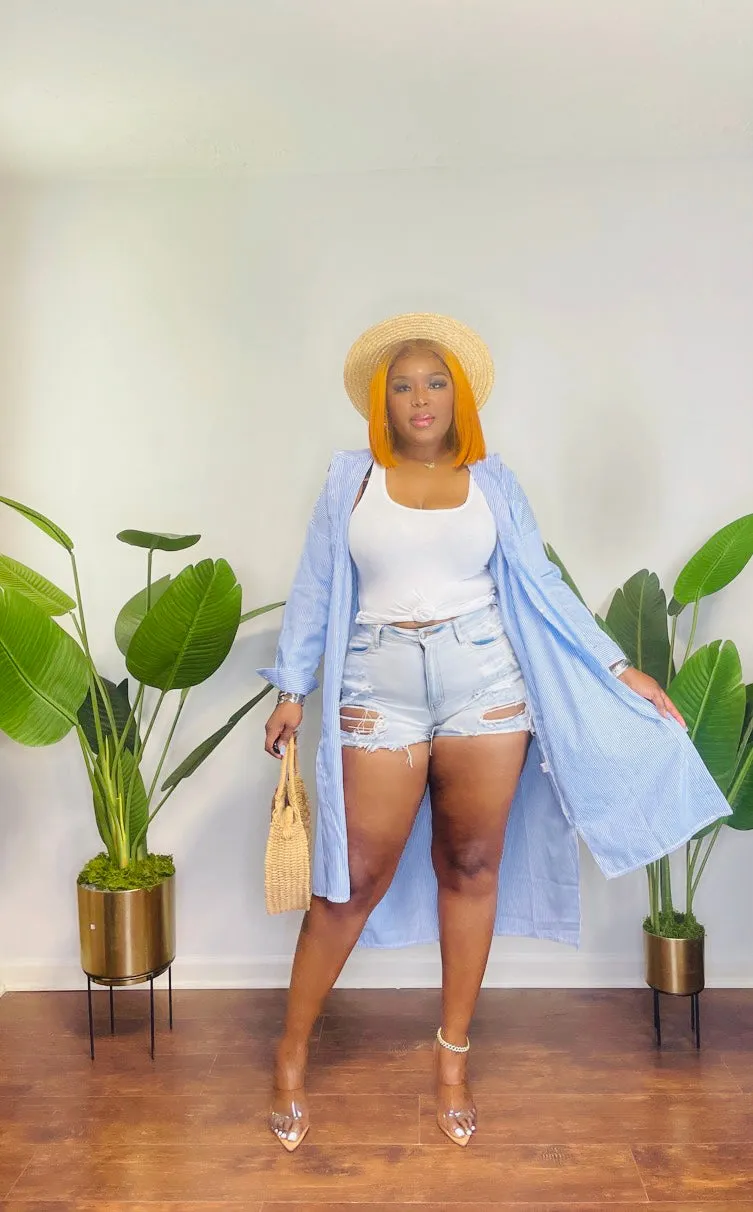 BRITTANY Hi-Low Shirt Dress