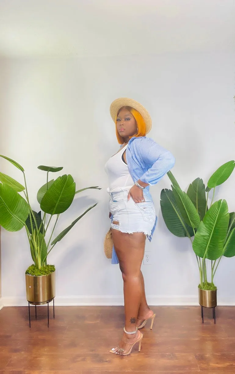 BRITTANY Hi-Low Shirt Dress