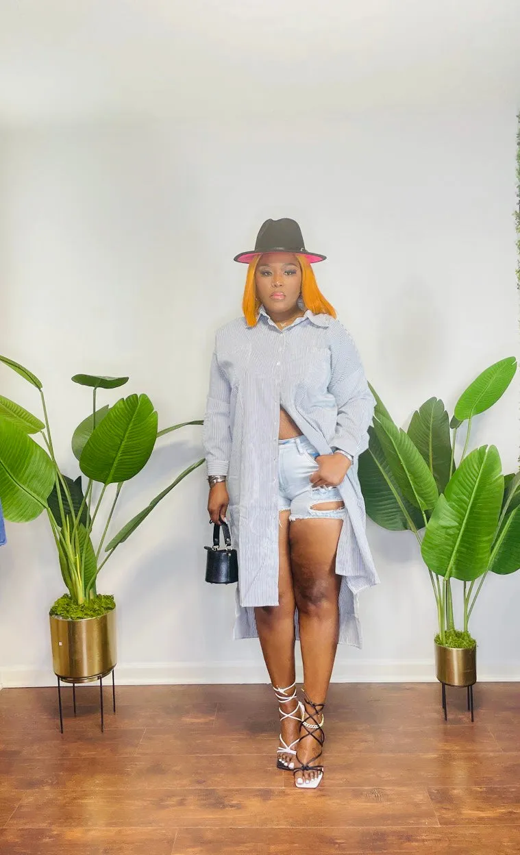 BRITTANY Hi-Low Shirt Dress