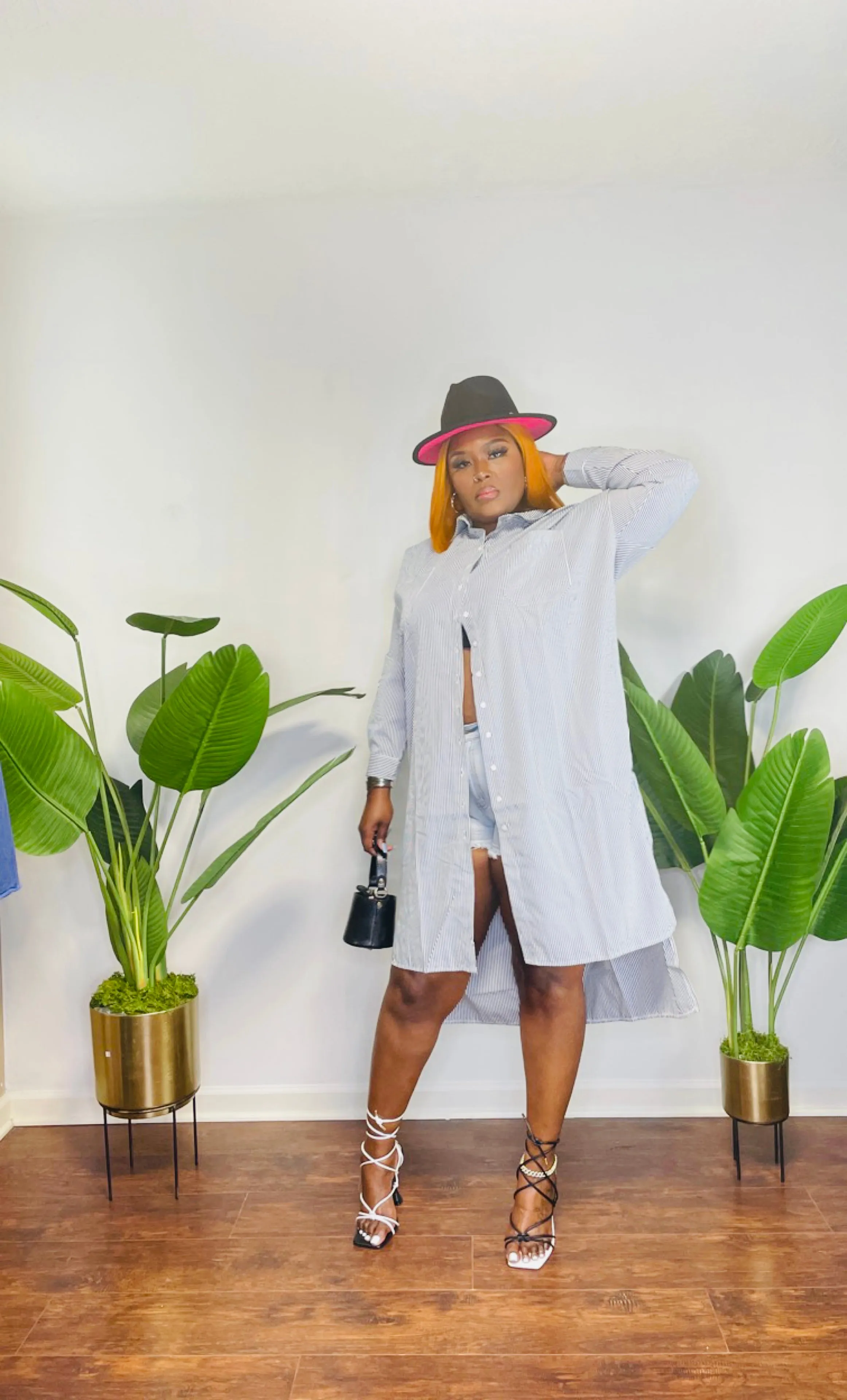 BRITTANY Hi-Low Shirt Dress