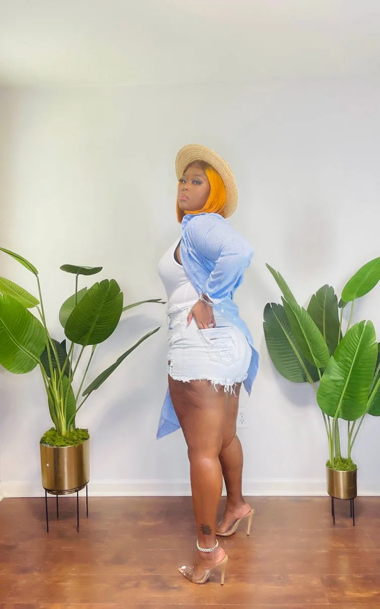 BRITTANY Hi-Low Shirt Dress