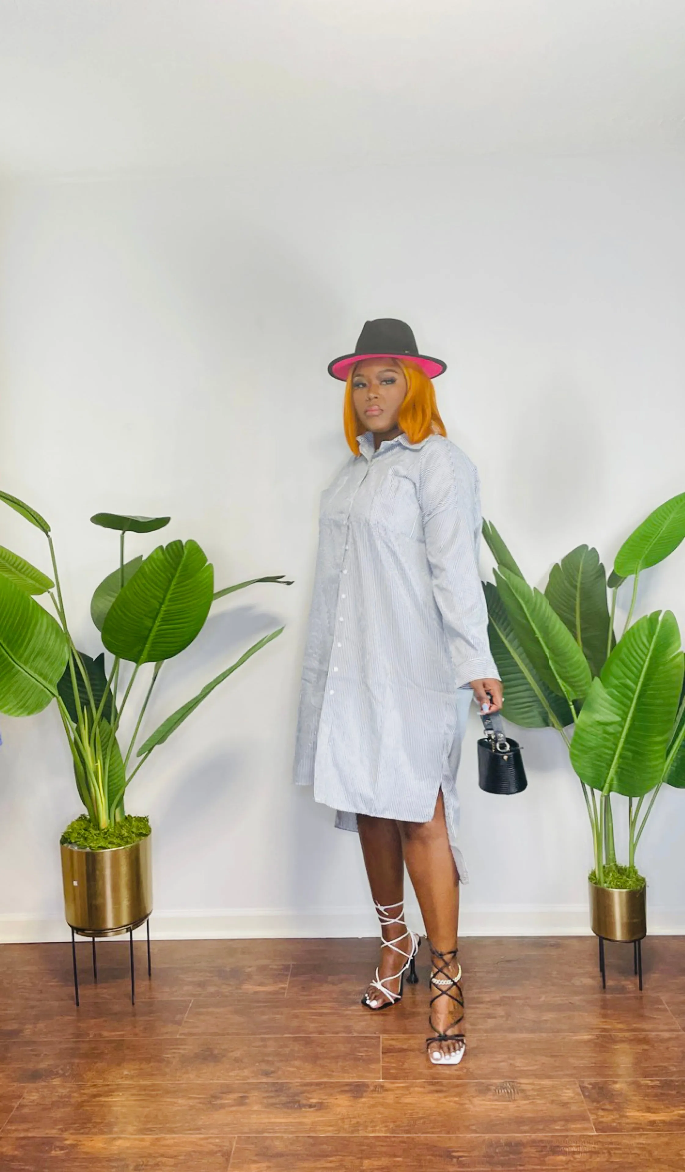 BRITTANY Hi-Low Shirt Dress