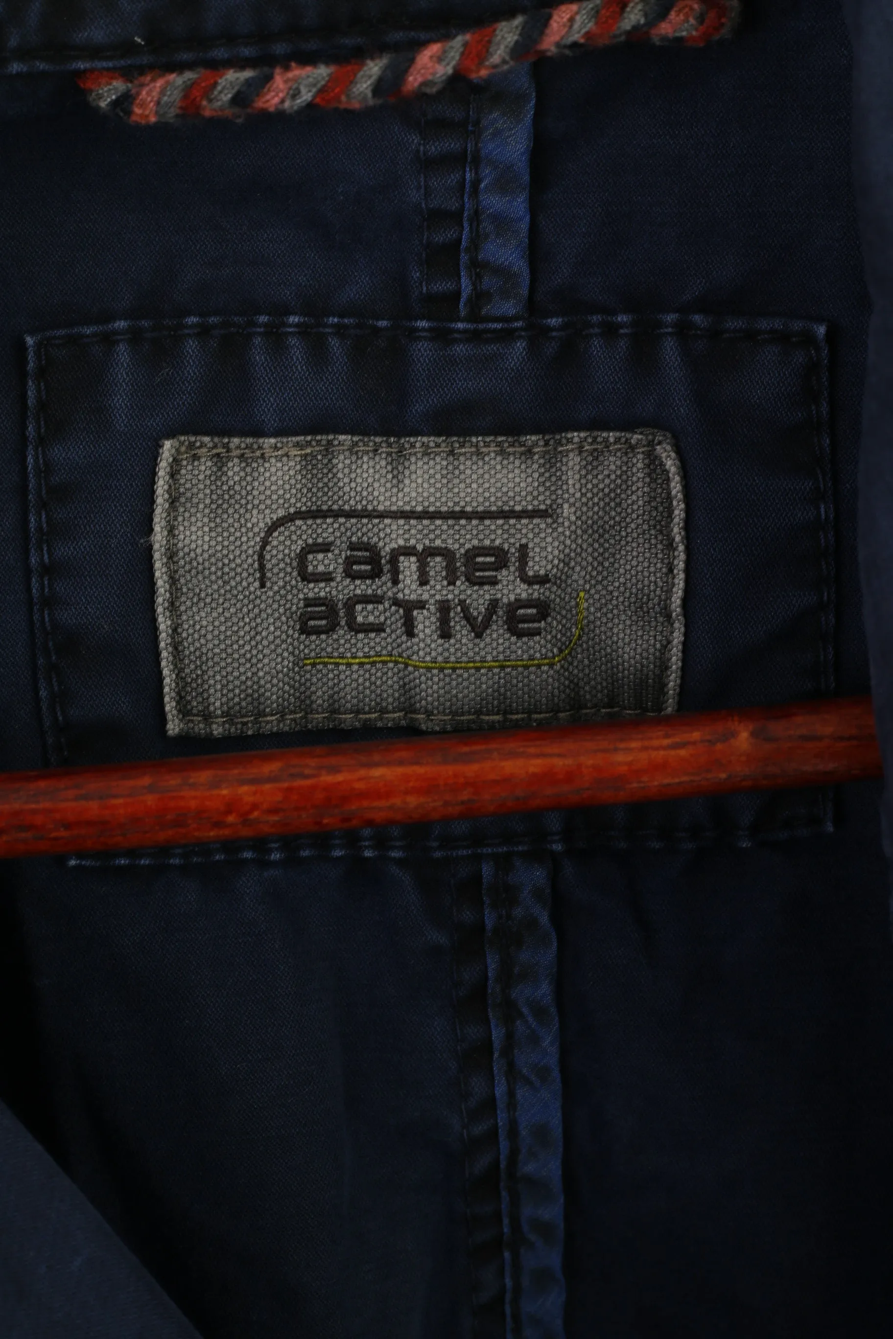 Camel Active Women 42 L Coat Navy Cotton Vintage Trench Belted Classic Top