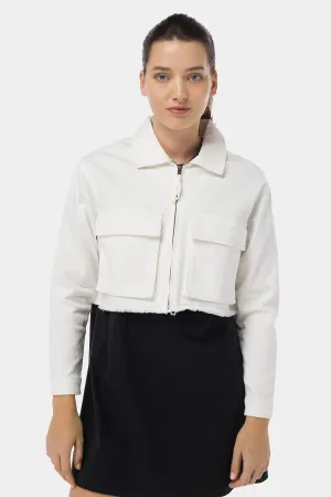 Cargo Jacket For Women - White