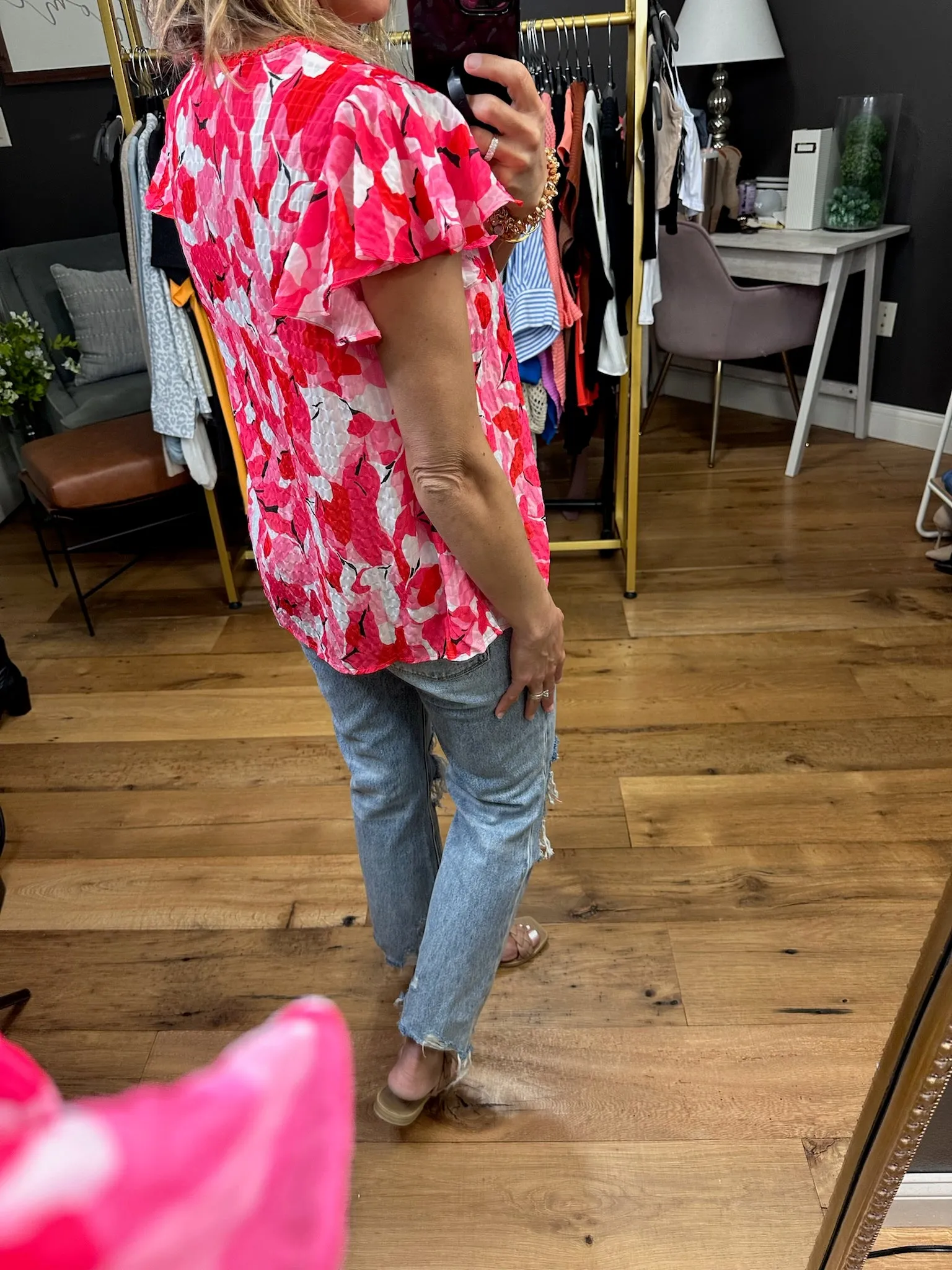 Change My Life Textured Top - Hot Pink