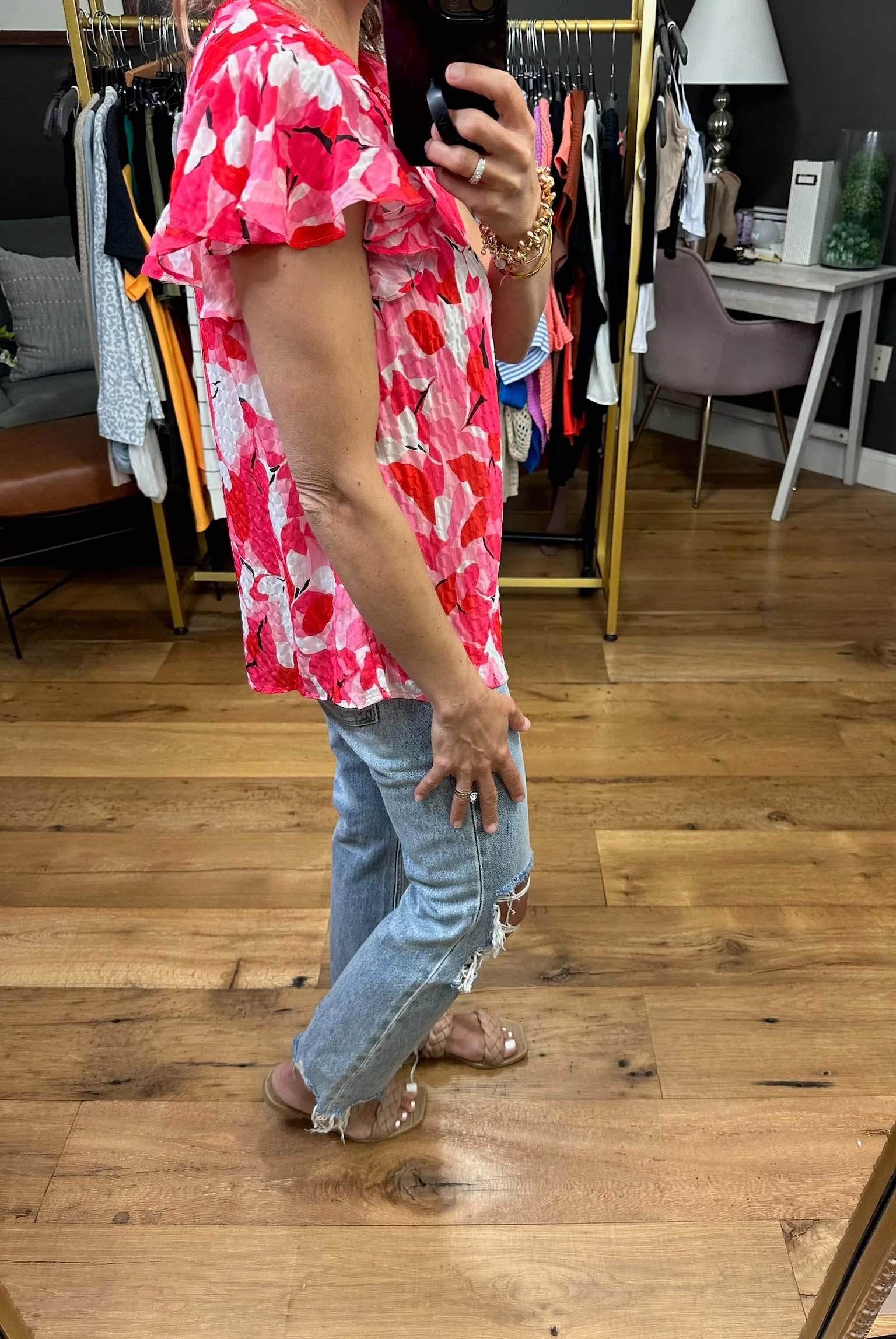 Change My Life Textured Top - Hot Pink