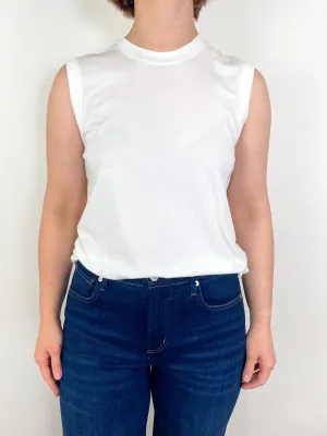 Classic Jersey Sleeveless Muscle Tee in White