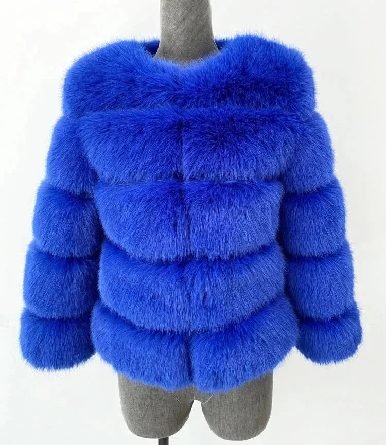 Classy Virginia cropped Faux Fur Bubble Coat Autumn coat