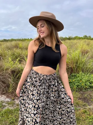 DEMI CROPPED TANK IN BLACK