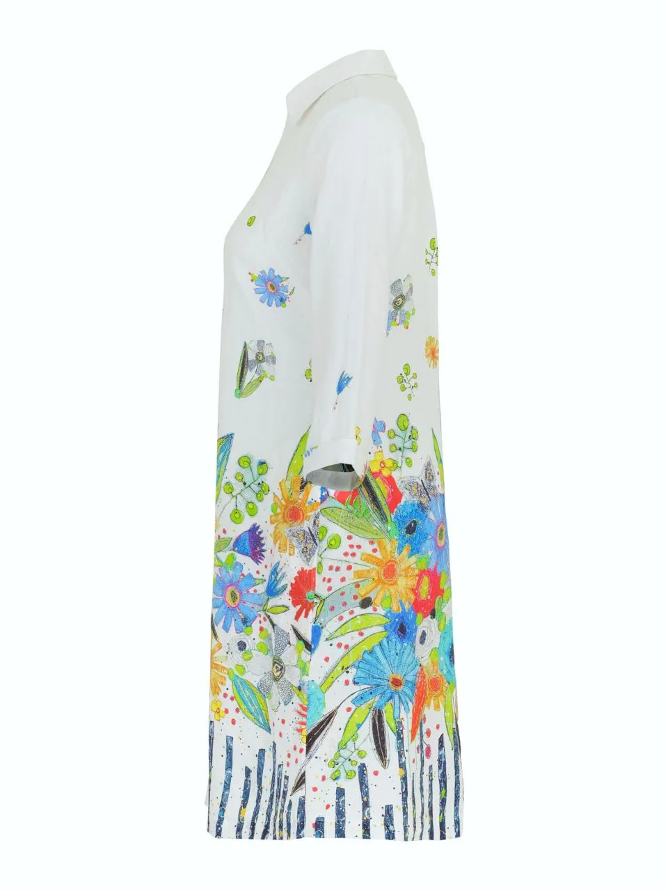 Dolcezza Linen Dress "New Bouquet Coming Soon" - Print