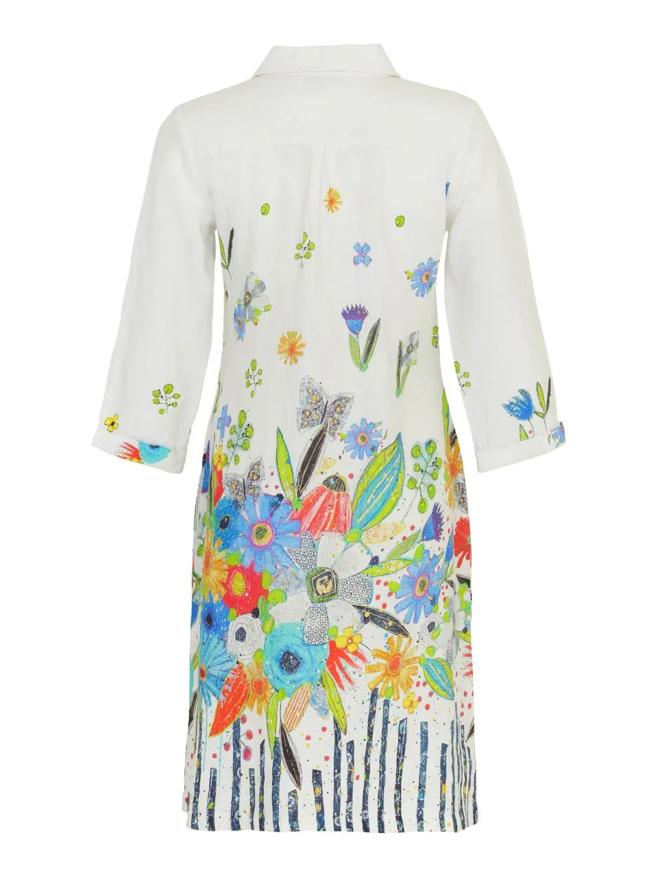 Dolcezza Linen Dress "New Bouquet Coming Soon" - Print