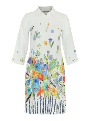 Dolcezza Linen Dress "New Bouquet Coming Soon" - Print