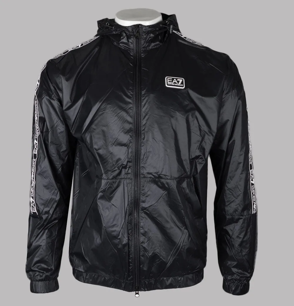 EA7 Logo Series Taping Windbreaker Jacket Black