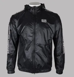 EA7 Logo Series Taping Windbreaker Jacket Black