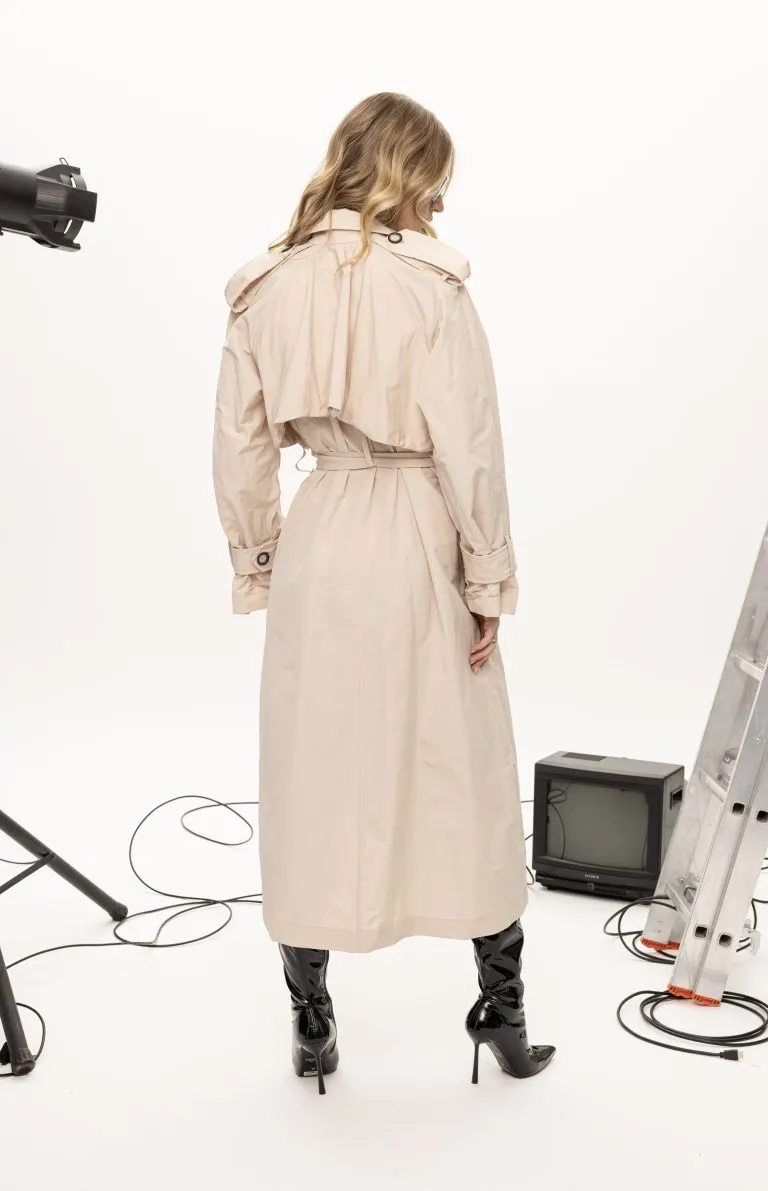 Edge beige trench coat