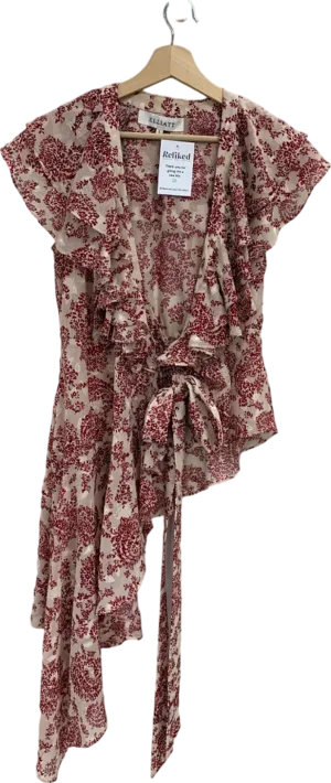 Elliat Pink Floral Wrap Blouse UK S