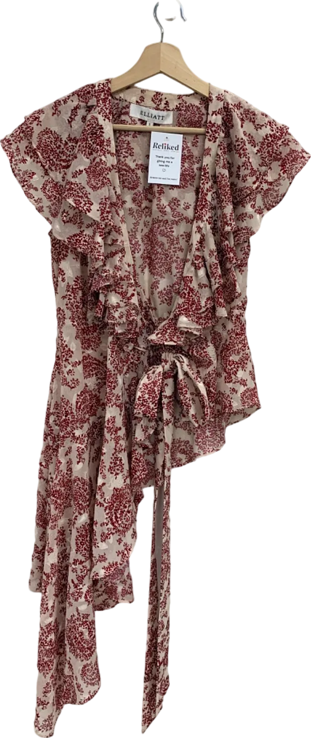 Elliat Pink Floral Wrap Blouse UK S