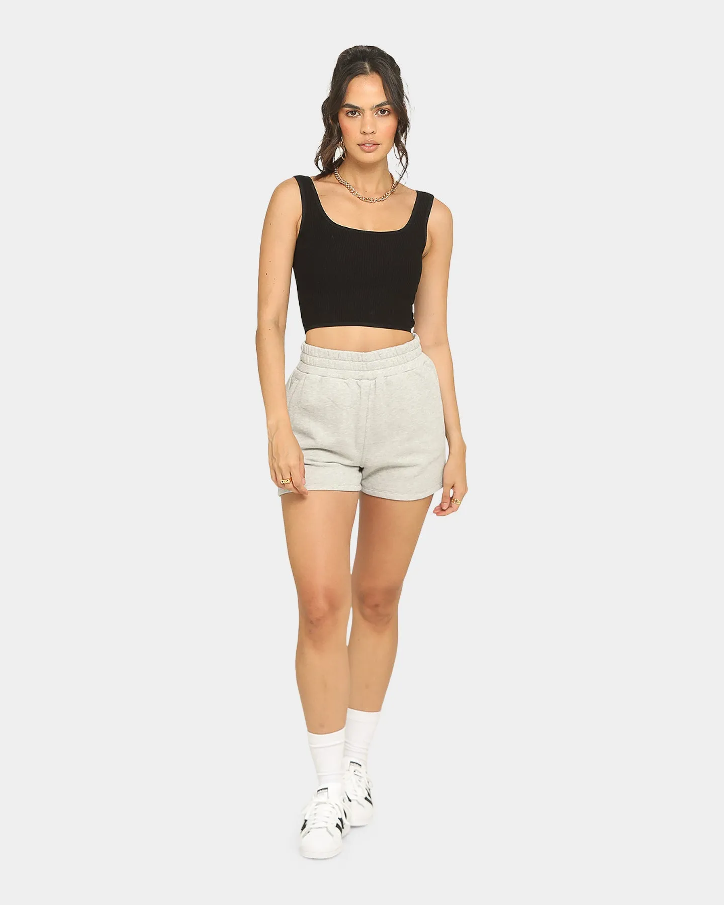 EN ES Women's Crop Singlet Black