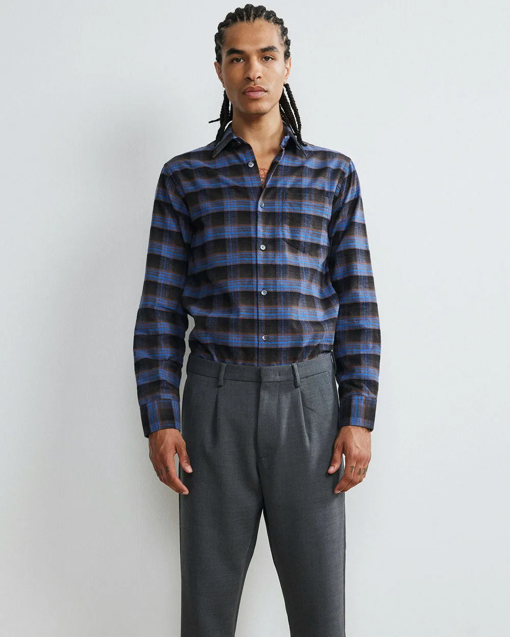 Errico Multi Color Check Cotton Flannel Shirt