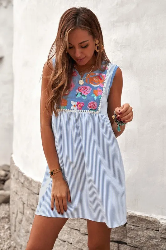 Floral Betty Striped Dress