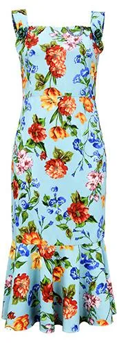 Floral Print Sundress, Blue