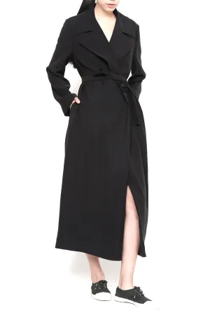 Gabardine Microfiber Long Trench Coat