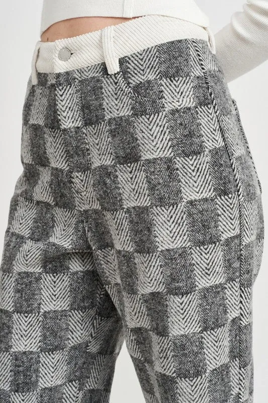 HAY BAE PLAID WIDE LEG PANTS