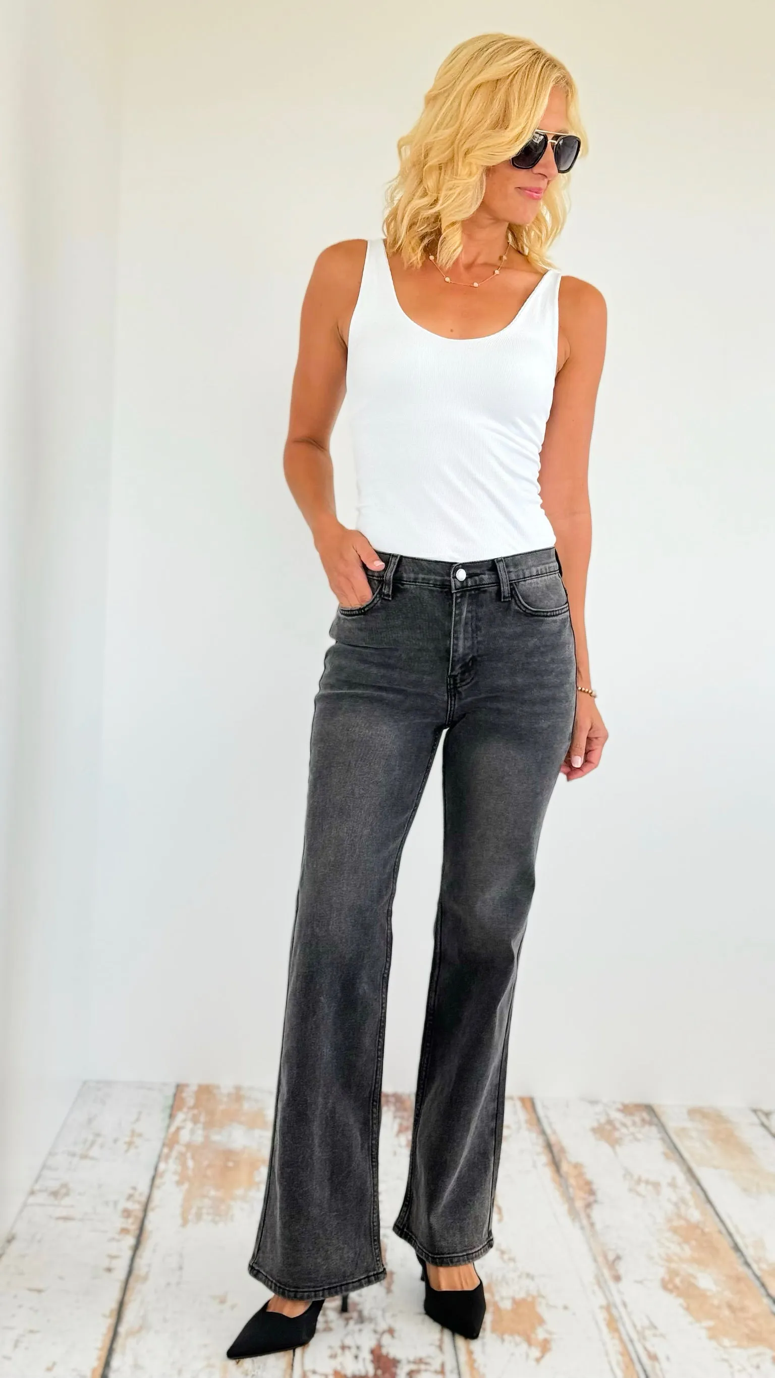 High-Waisted Flare Jeans