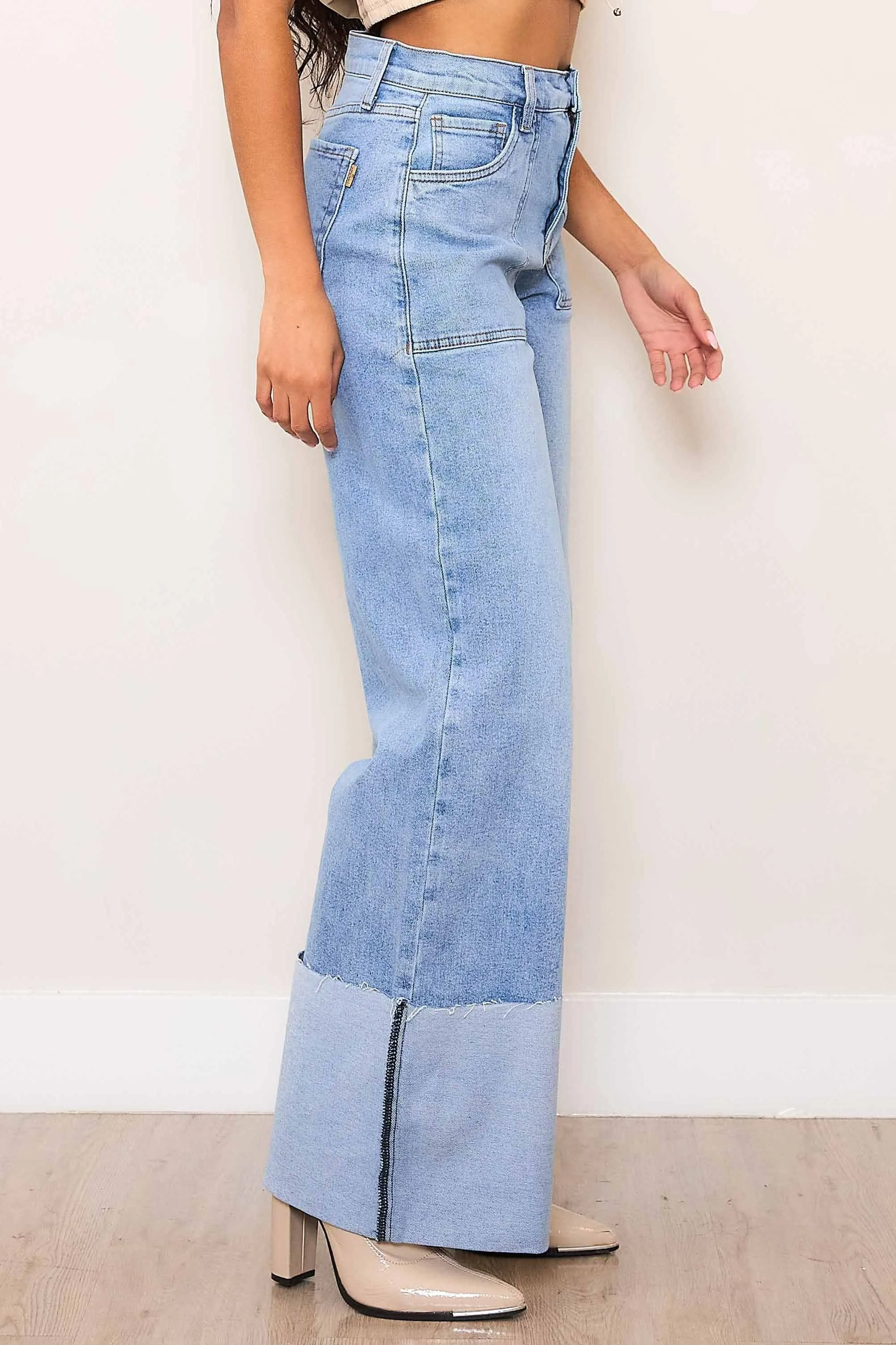 High Waisted Non-Distressed Wide Leg