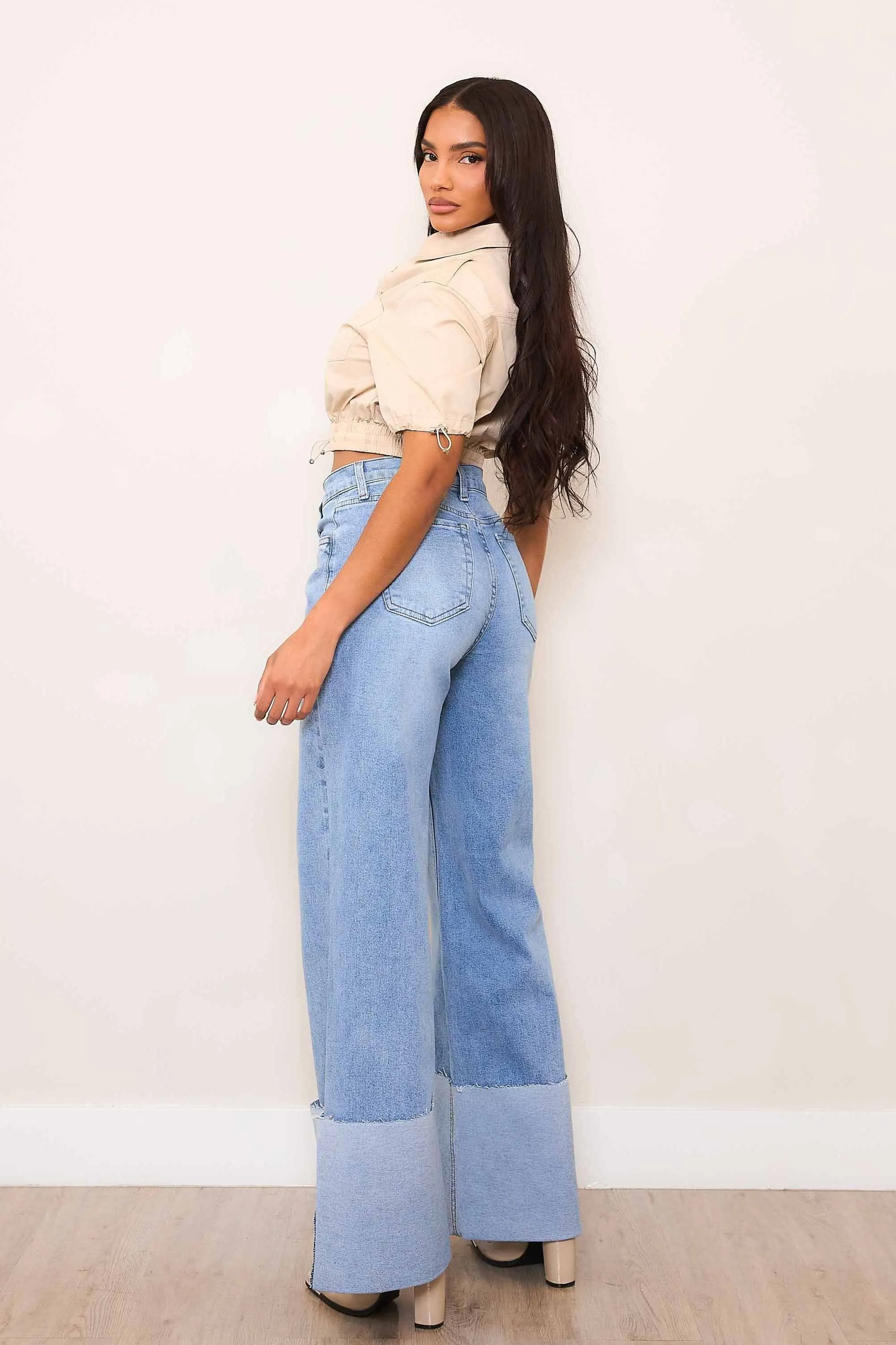 High Waisted Non-Distressed Wide Leg
