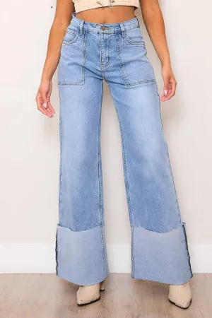 High Waisted Non-Distressed Wide Leg