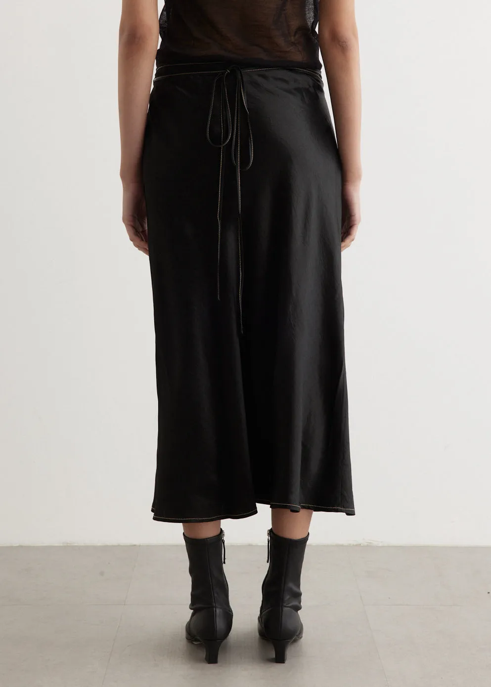 Iala Satin Wrap Skirt