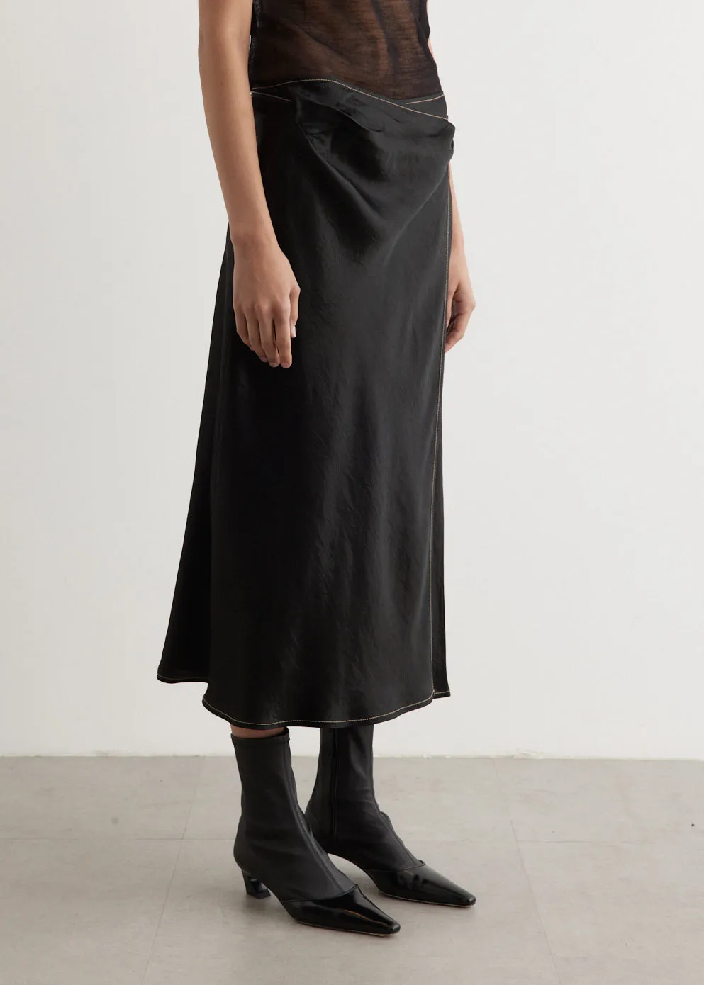 Iala Satin Wrap Skirt