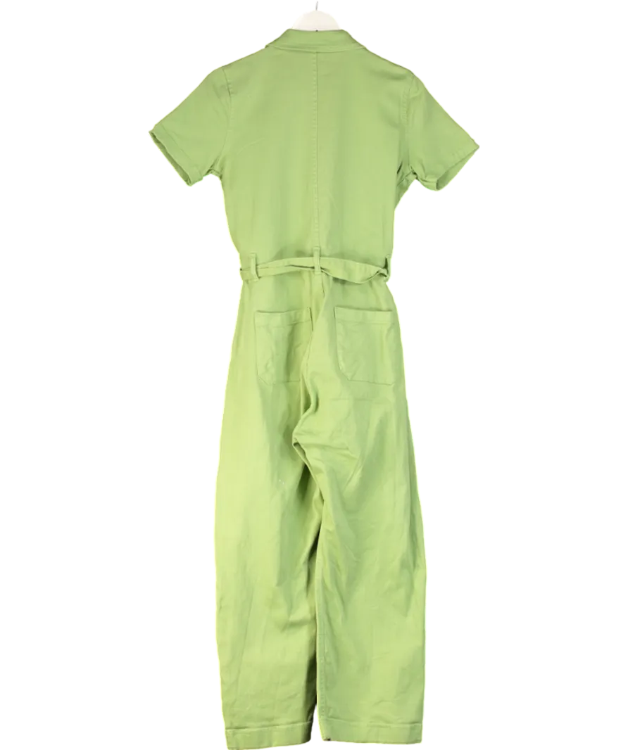 Joanie Green Belted Denim Jumpsuit UK 10
