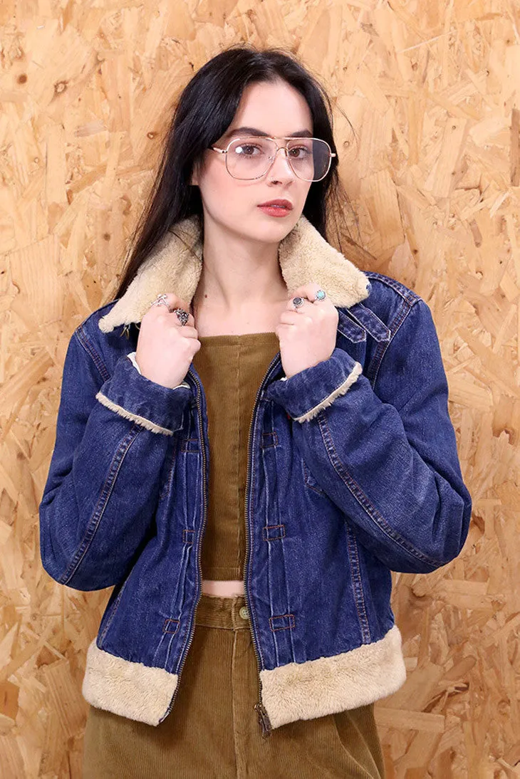 Levi's Cropped Denim Sherpa Jacket