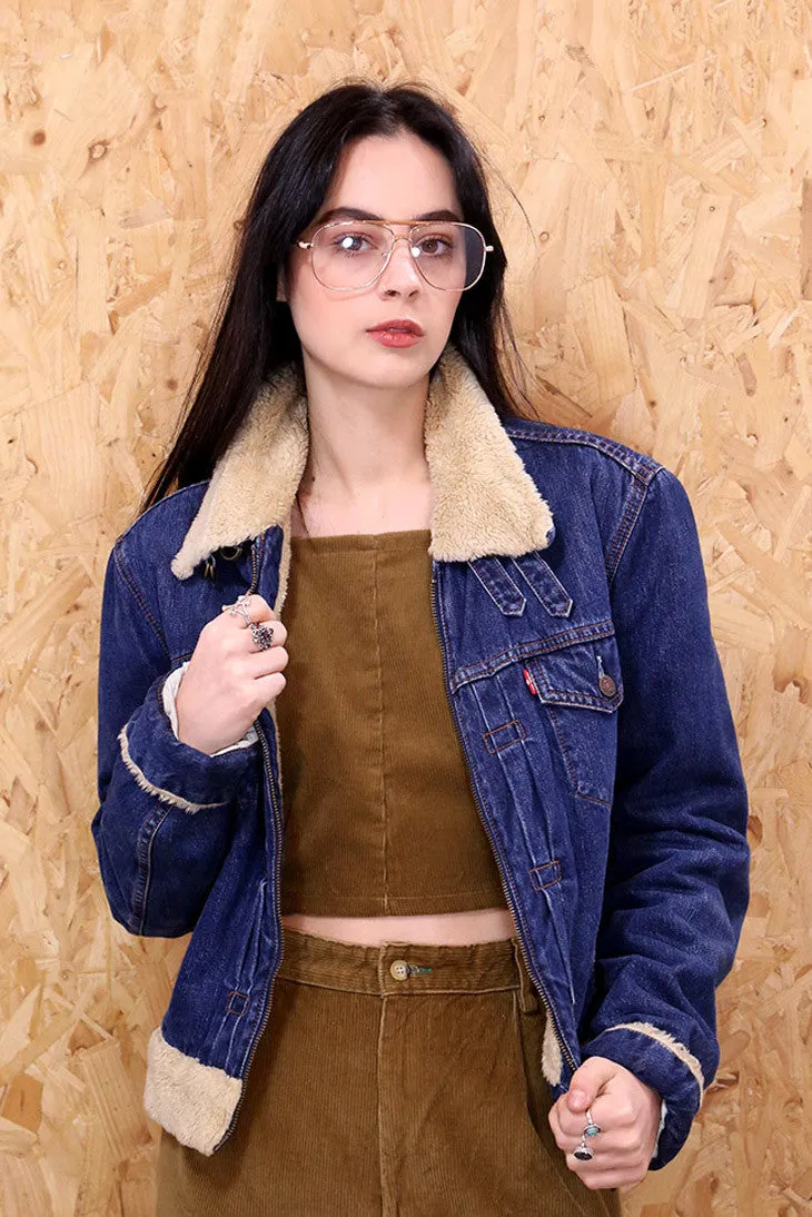Levi's Cropped Denim Sherpa Jacket