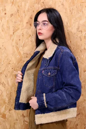 Levi's Cropped Denim Sherpa Jacket